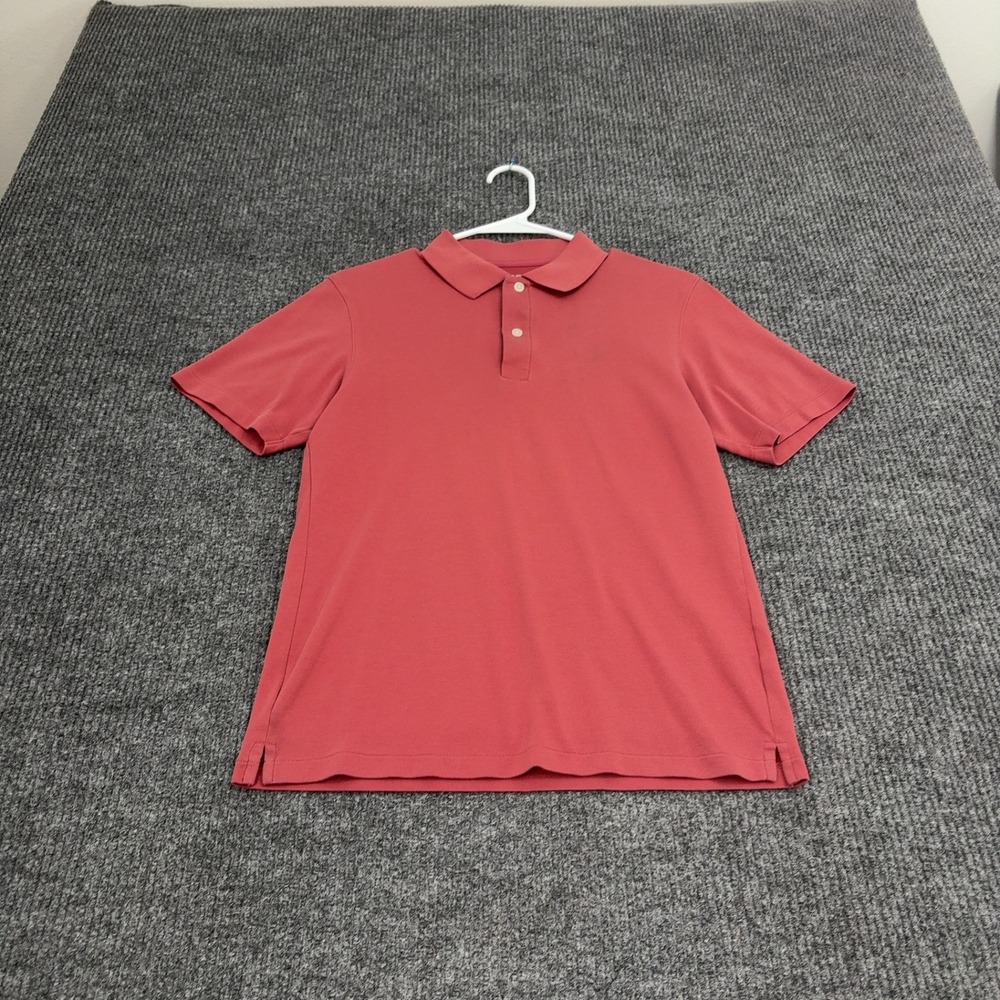 Uniqlo Polo Shirt Mens S Red Cotton Blend Airism Short Sleeve Casual Minimalist